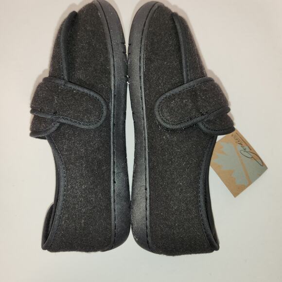 FOAMTREADS Physician L2 Comfort Slipper Womens 6M Black Wool Adjustable Diabetic - Picture 9 of 12